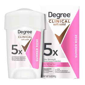 Degree Clinical front packaging showing product name and 96-hour protection benefit