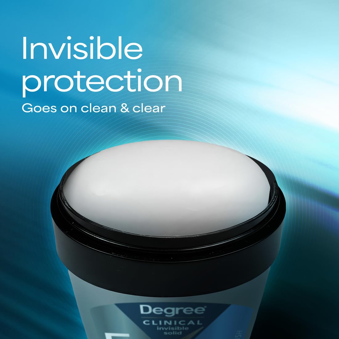 Degree Clinical solid texture close-up demonstrating smooth dry finish