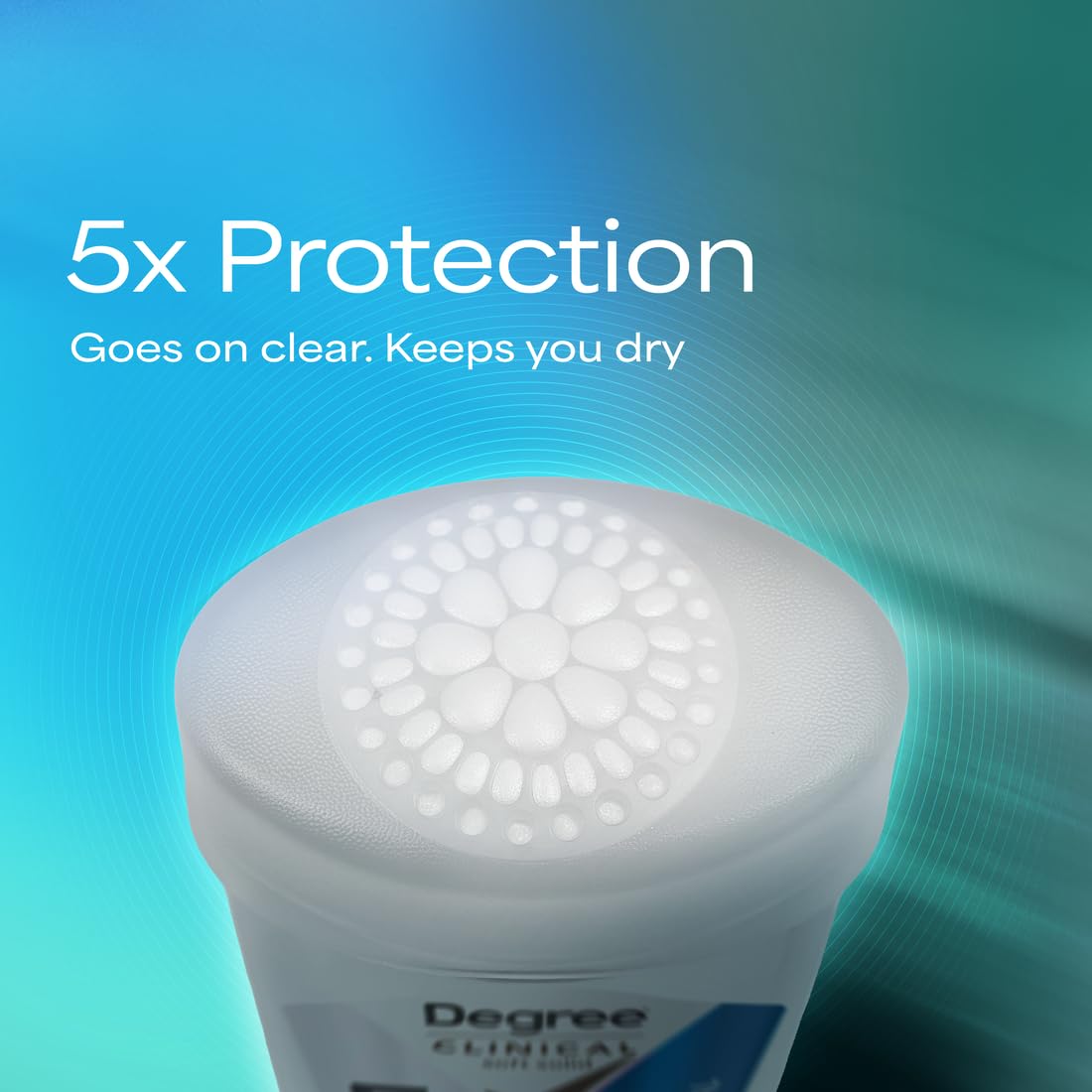Degree Clinical in use applying to underarm for long-lasting sweat protection