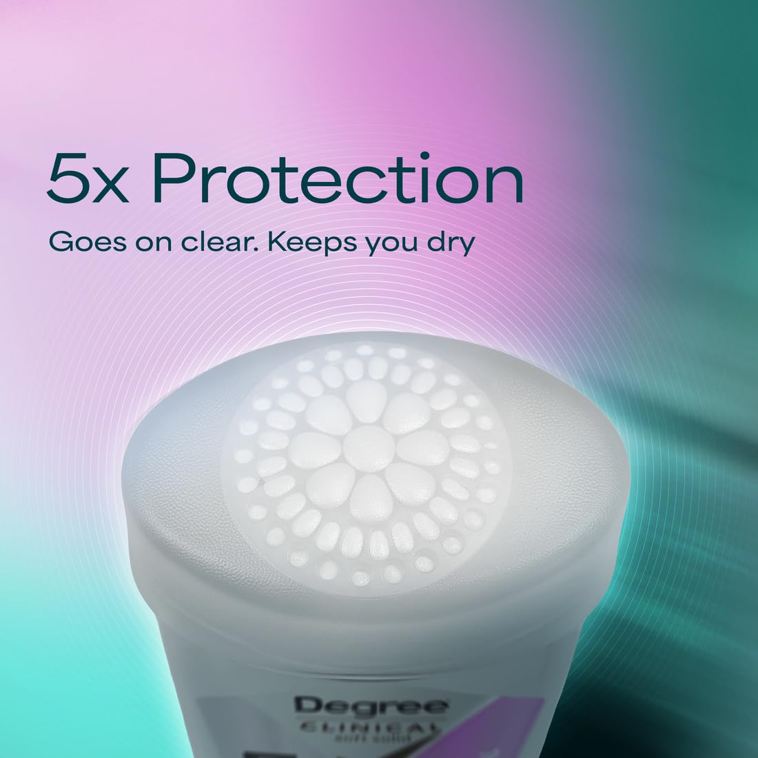 Degree Clinical applying to underarm demonstrates targeted sweat protection benefit
