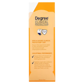 Degree Clinical on bathroom shelf lifestyle shot showing everyday readiness and storage