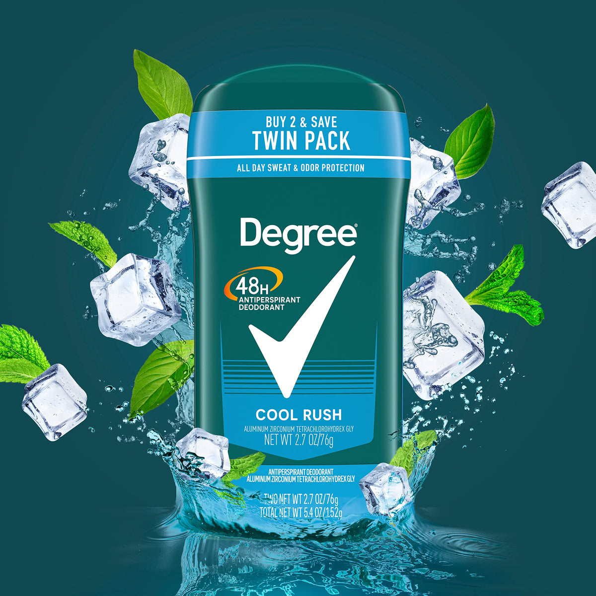 Hand applying Degree Cool Rush underarm for confident sweat protection benefit