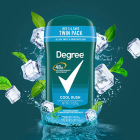 Hand applying Degree Cool Rush underarm for confident sweat protection benefit
