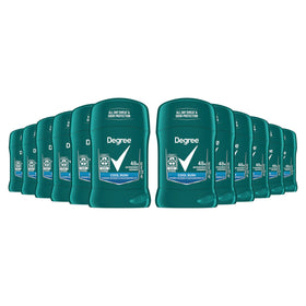 Degree Cool Rush front packaging showing pack of 12 for long-lasting value