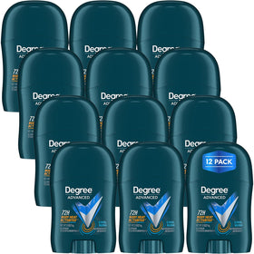Degree front packaging showing 12-pack and travel convenience