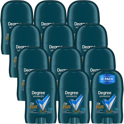 Degree front packaging showing 12-pack and travel convenience