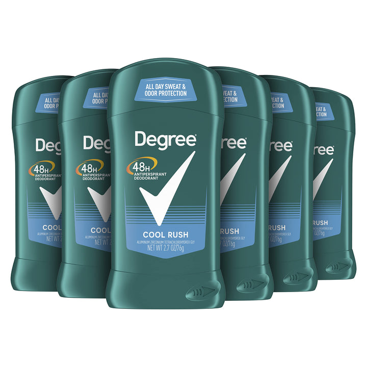 Degree Cool Rush front packaging showing the 48-hour protection benefit