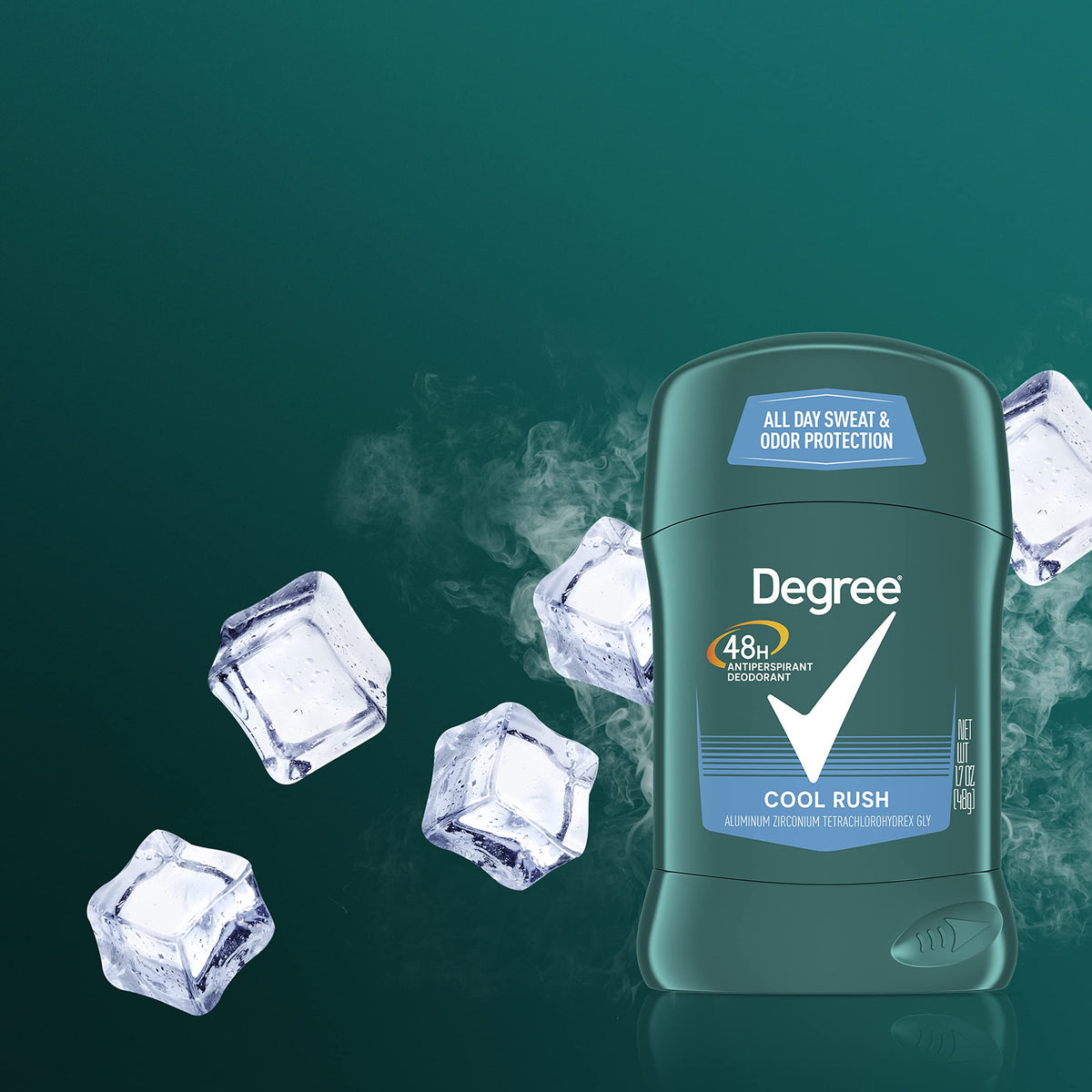 Degree Cool Rush in morning routine setting conveying energizing freshness
