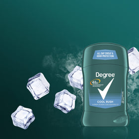 Degree Cool Rush in morning routine setting conveying energizing freshness