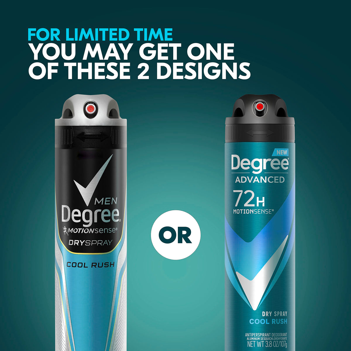 Degree Cool Rush mist texture image showing fine spray for instant-dry feeling