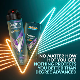 Degree close-up of spray mist texture demonstrating instant dry benefit