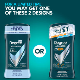 Degree Everest stick close-up texture revealing smooth glide and microcapsules for motion-activated fragrance