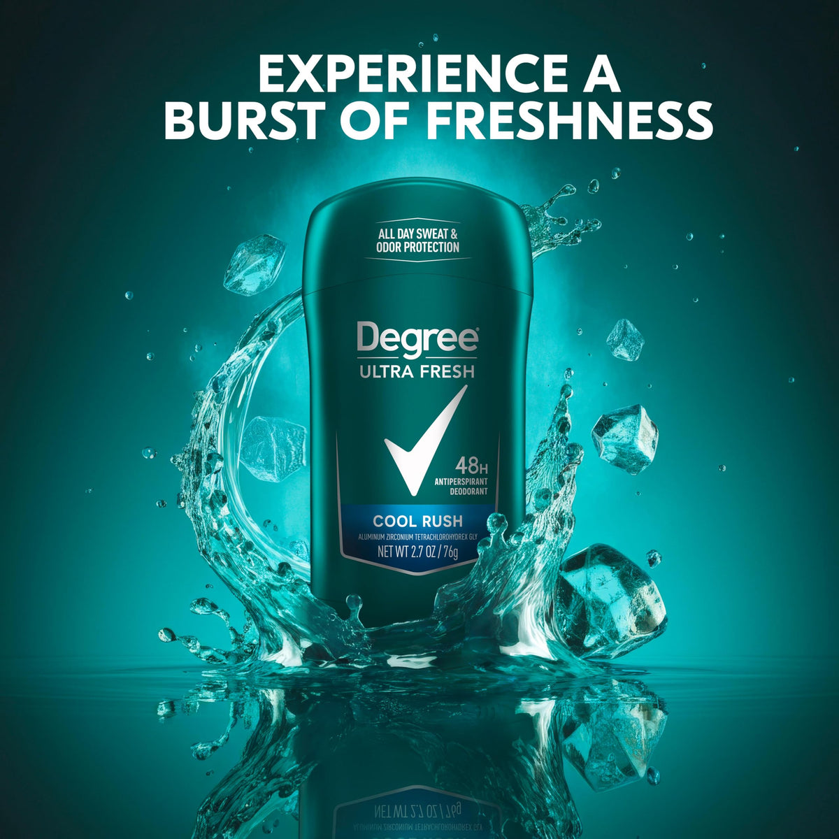 Degree label close-up displaying active ingredients and recycling info