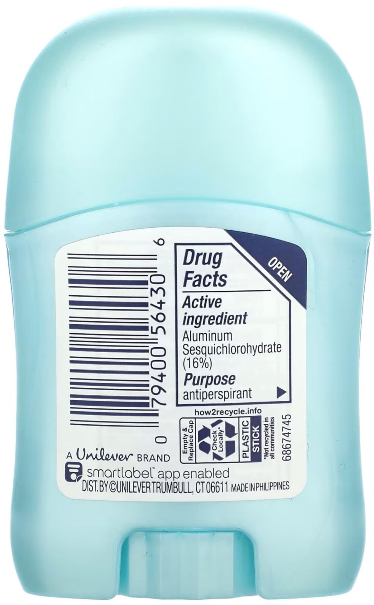 Degree ingredients label view showing transparent formulation benefit