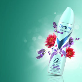 Degree woman spraying after workout showing motion-activated fragrance