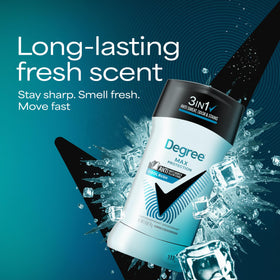 Degree Men Cool Rush being applied underarm for sweat control