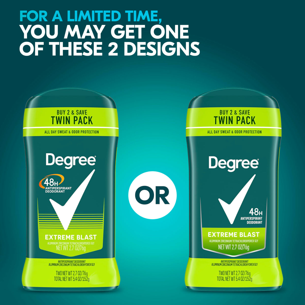 Degree close-up of deodorant stick texture demonstrating smooth glide benefit