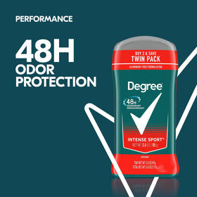 Degree men Intense Sport stick close-up showing smooth texture for easy glide