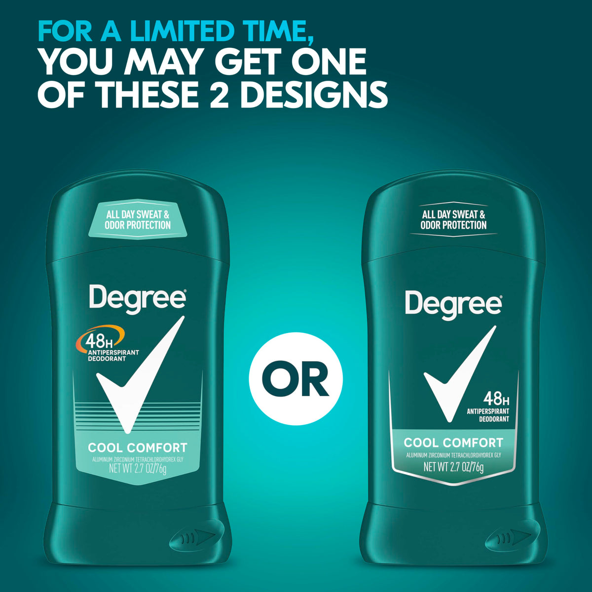 Degree men label closeup highlighting ingredients and usage instructions benefit