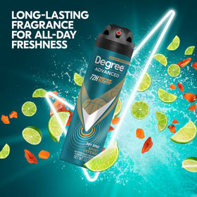 Degree spray in use on arm demonstrating fast-drying antiperspirant benefit