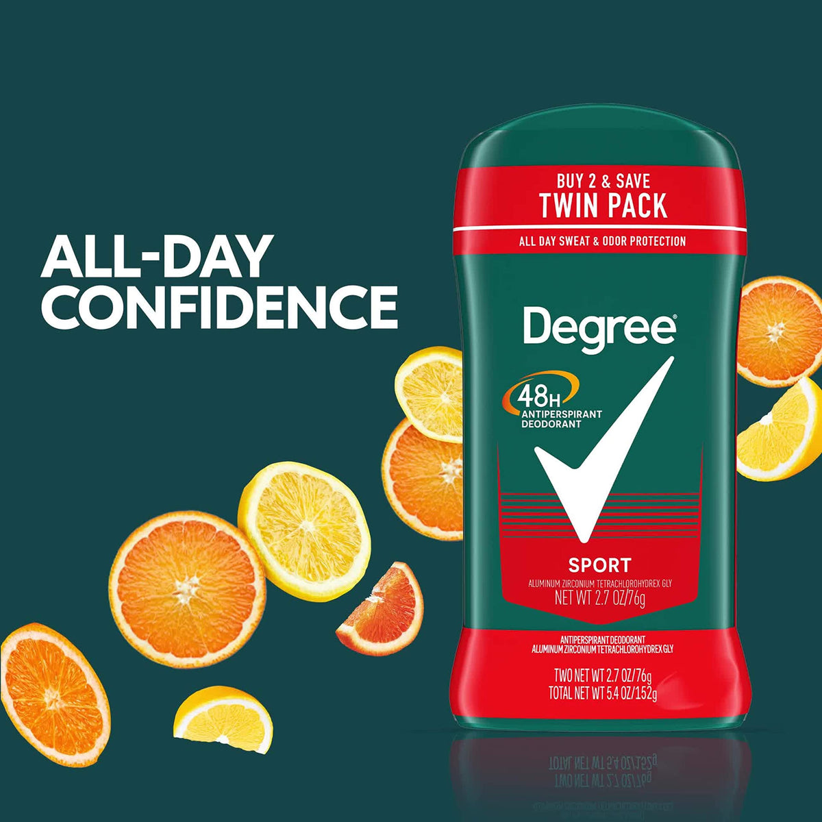 Degree men stick close-up texture showing smooth glide and easy application