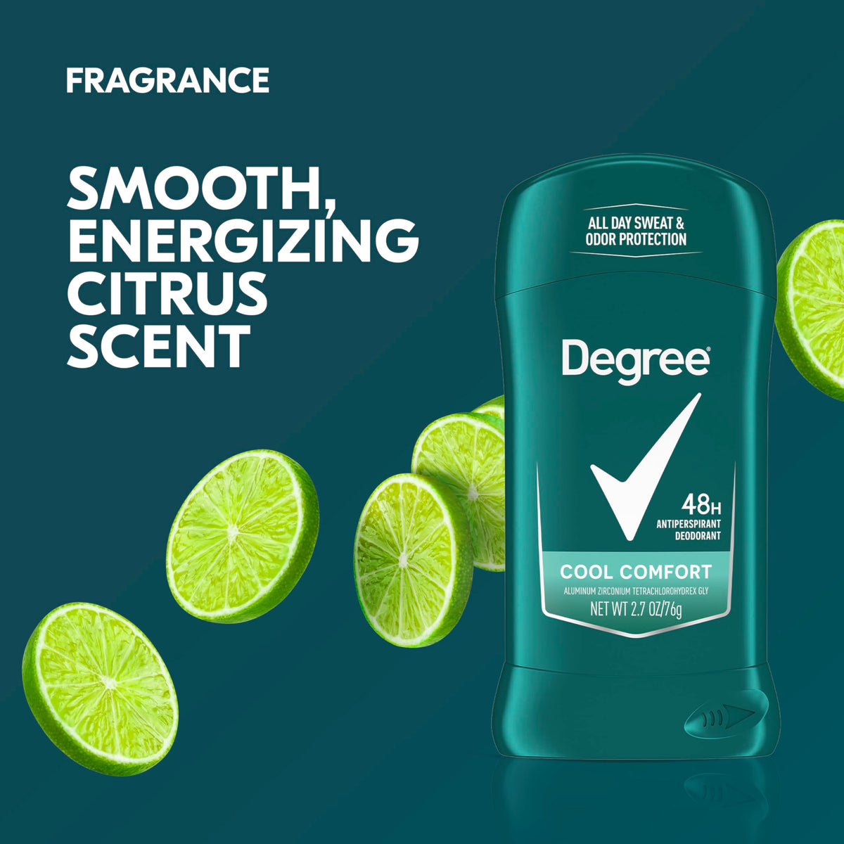 Degree men texture close-up illustrating smooth finish and quick-dry benefit