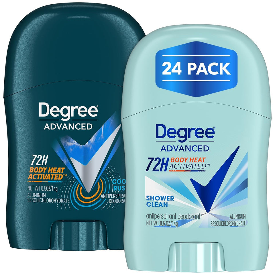 Degree front view of 24-pack travel minis showing variety and convenience