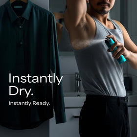 Degree stick in gym bag with towel and water bottle, ready-for-workout freshness