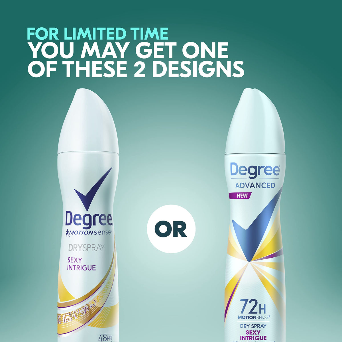 Degree Sexy Intrigue back label highlighting ingredients and usage benefits