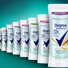Degree Sexy Intrigue four-count box emphasizing value pack convenience