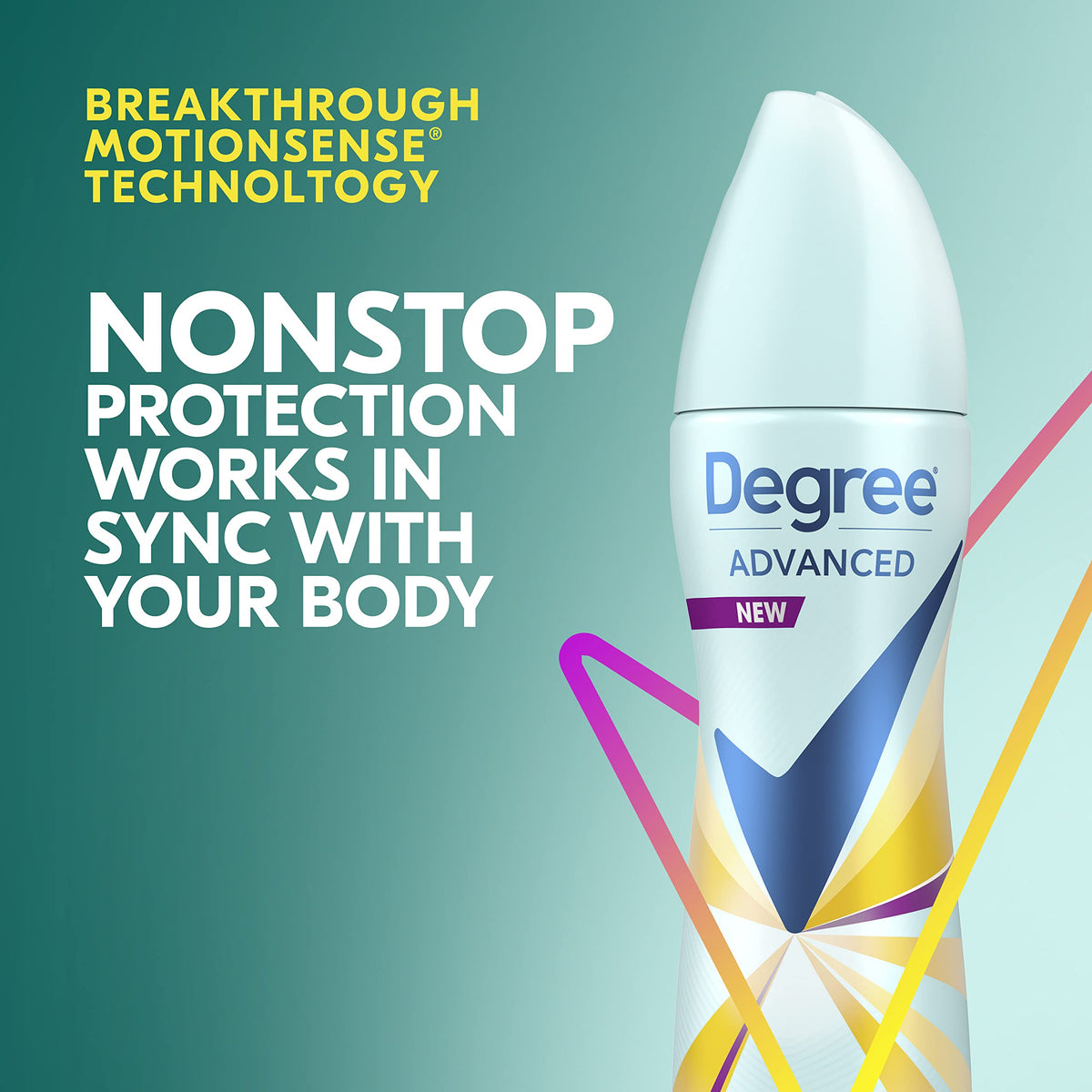 Degree Sexy Intrigue spray action from side angle for quick dry benefit
