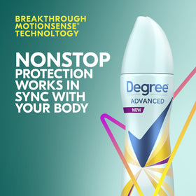 Degree Sexy Intrigue spray action from side angle for quick dry benefit