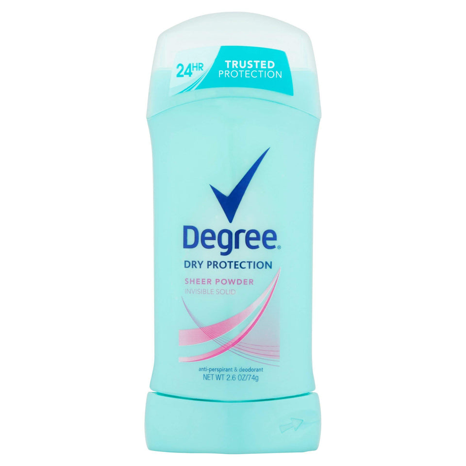 Degree product front packaging showing stick and pack benefits for long-lasting protection