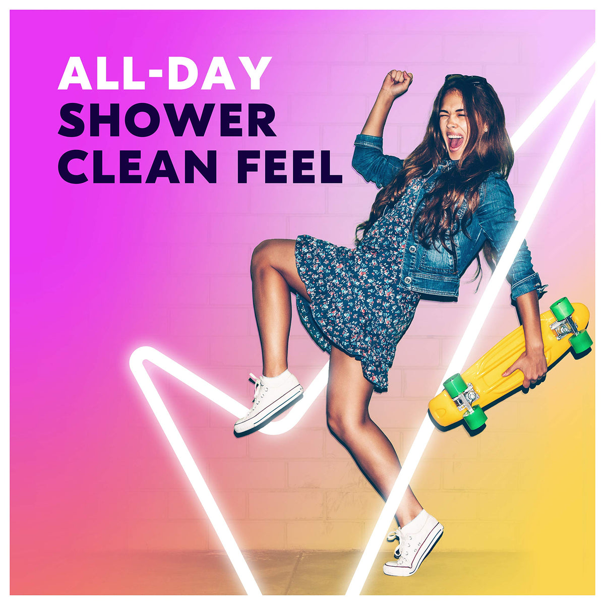 Degree Shower Clean in gym bag lifestyle shot emphasizing post-workout freshness and portability