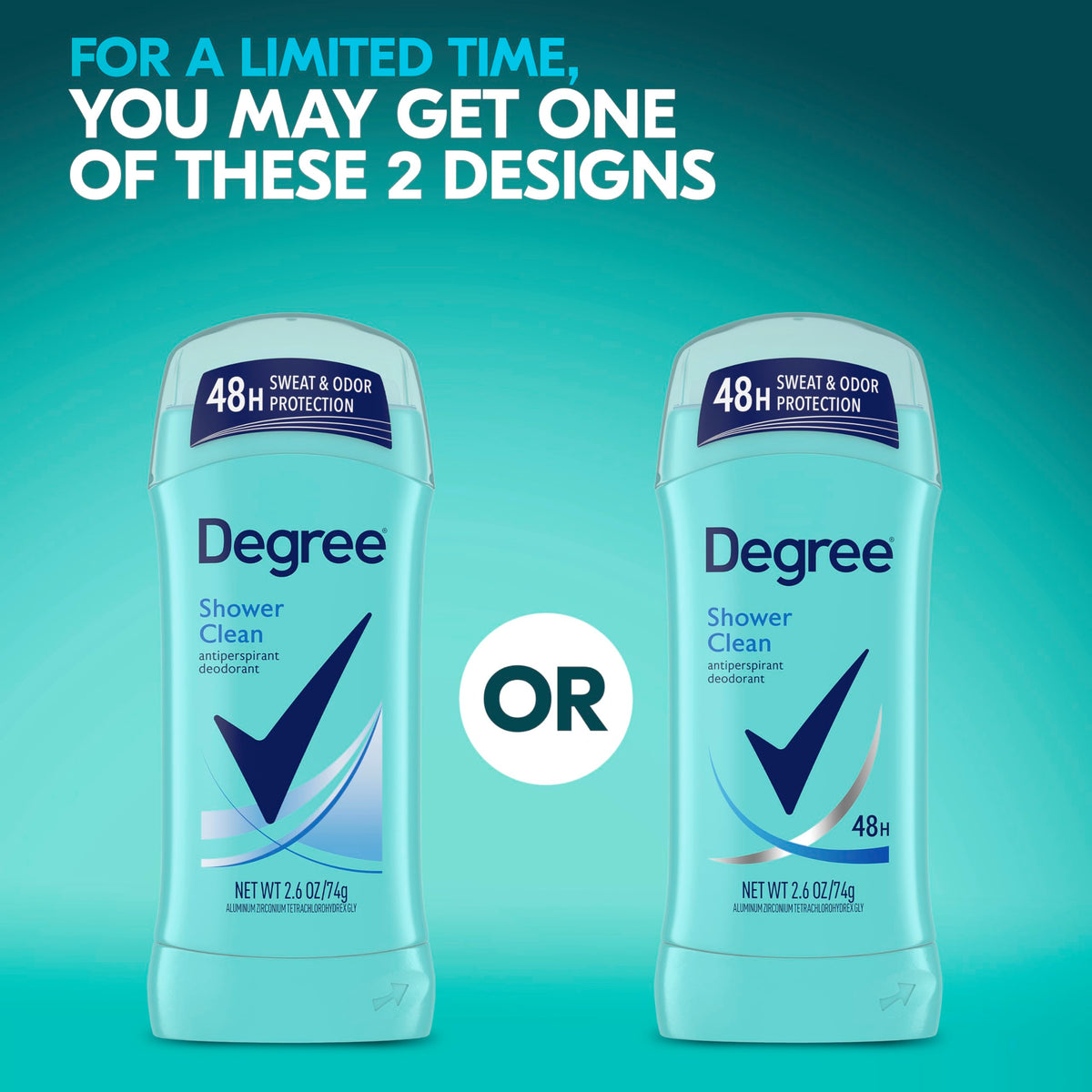 Degree Shower Clean stick open with visible product tip for smooth easy application benefit