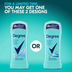 Degree Shower Clean stick open with visible product tip for smooth easy application benefit