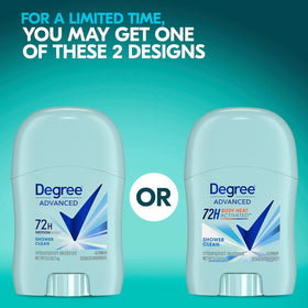 Degree deodorant stick texture detail highlighting smooth glide and fast drying