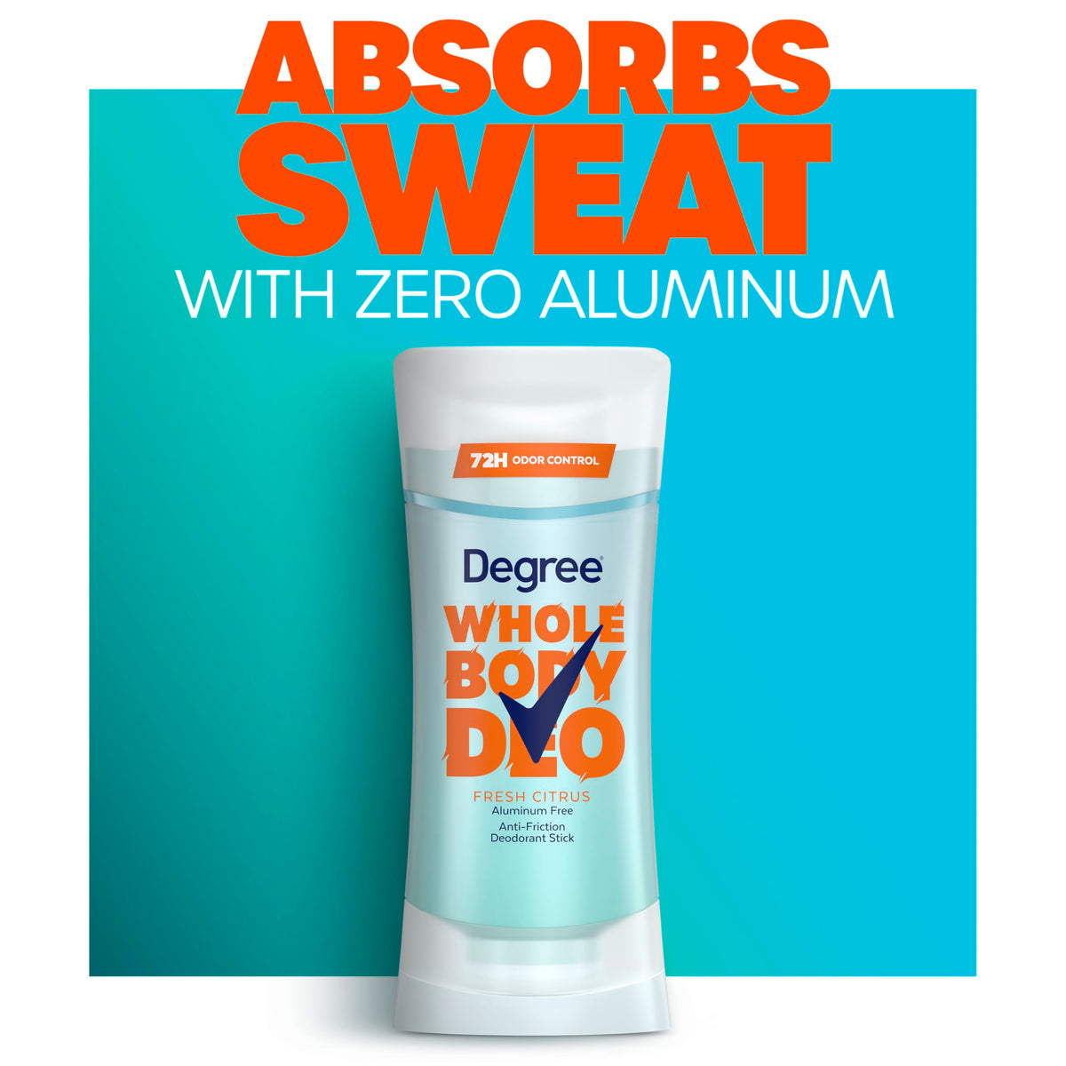 Degree stick gliding on skin showing non-sticky clear application benefit