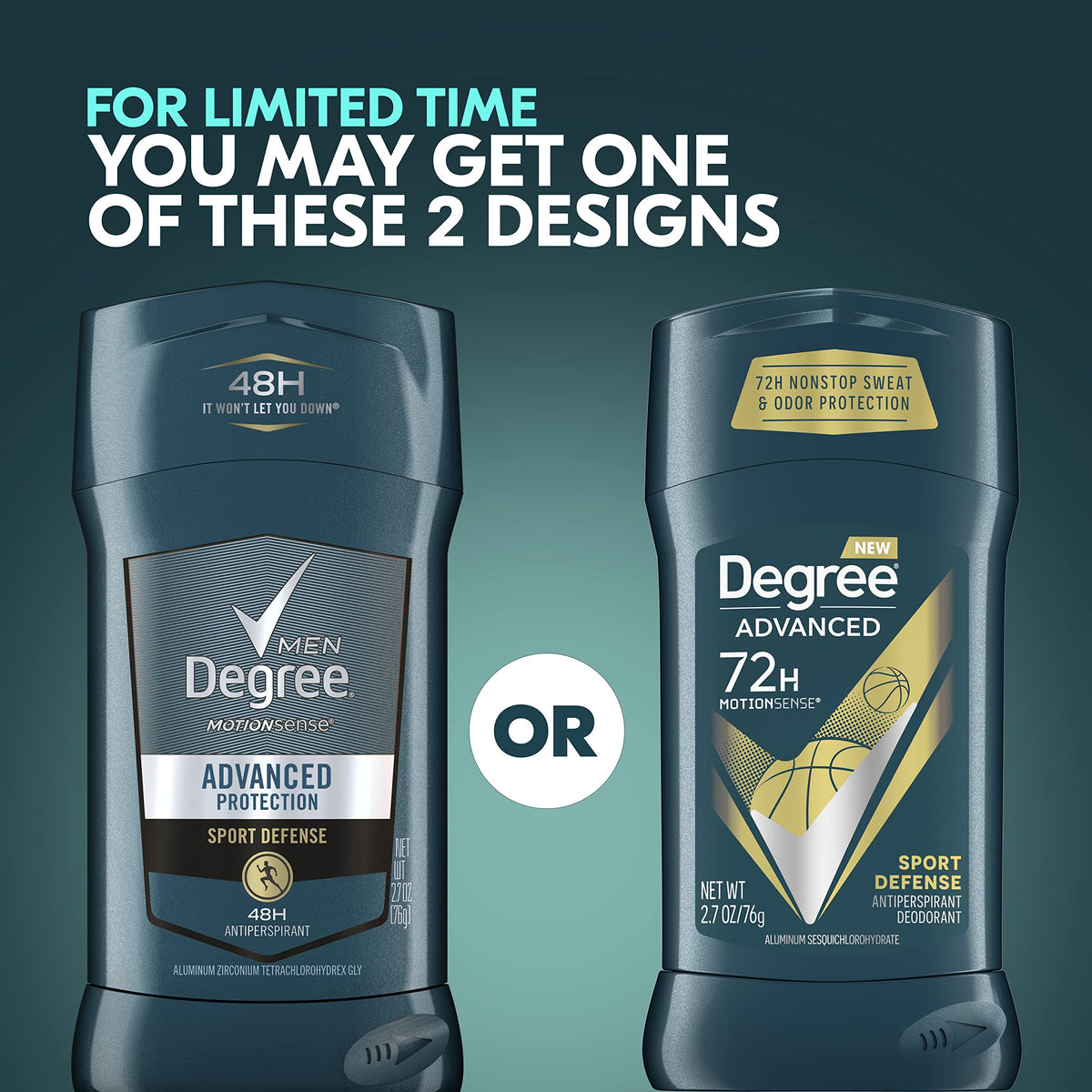 Degree antiperspirant stick open with visible solid glide, easy application
