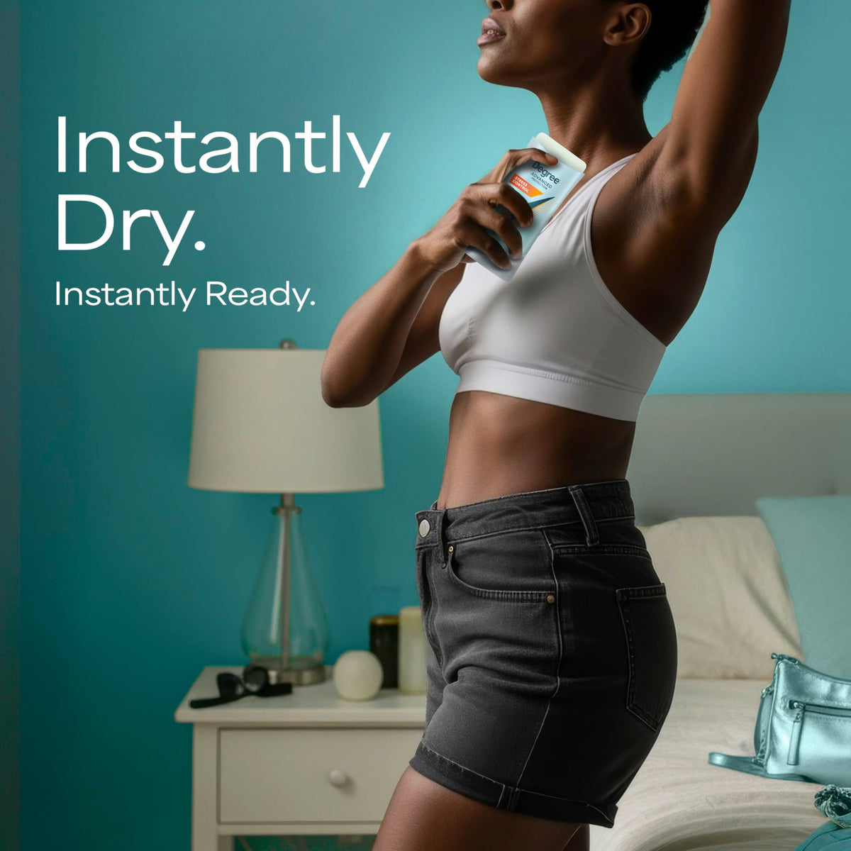 Lifestyle image implying Degree freshness and an uplifting scent while moving