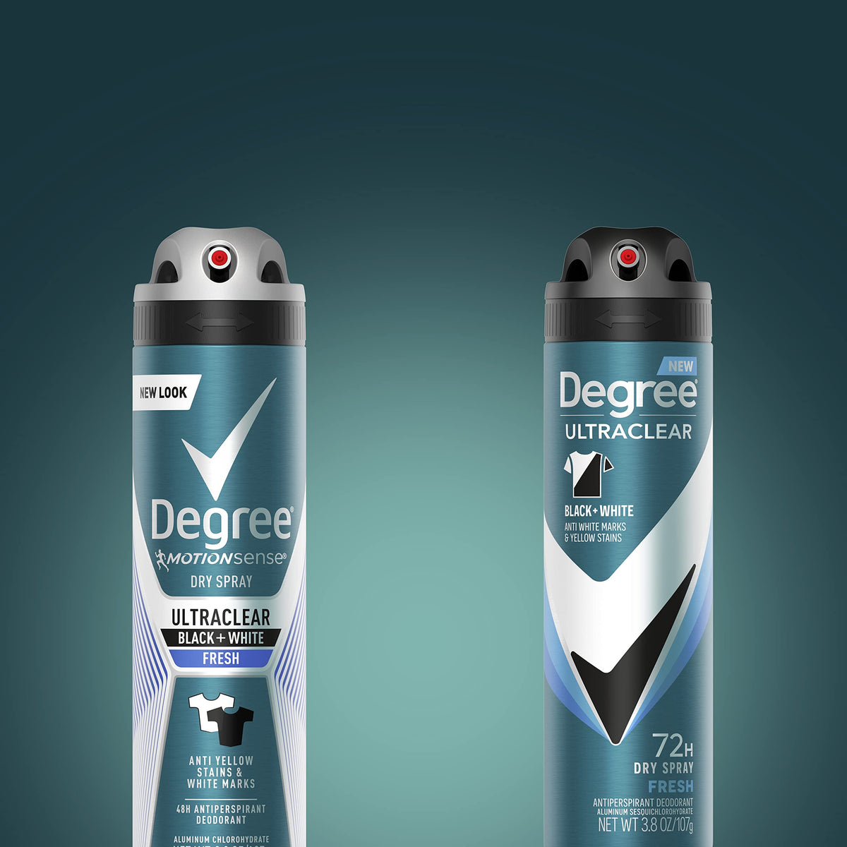 Degree UltraClear cap and nozzle close-up for quick, even application