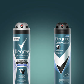 Degree UltraClear cap and nozzle close-up for quick, even application