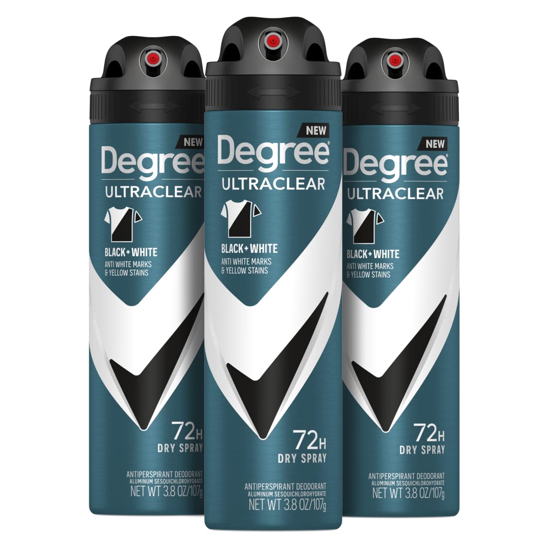Degree front packaging showing clear black and white label and product benefits