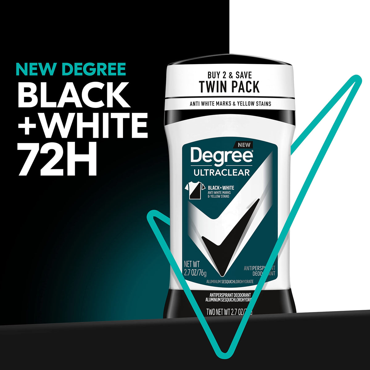 Two-pack of Degree UltraClear sticks highlighting value and travel-ready convenience