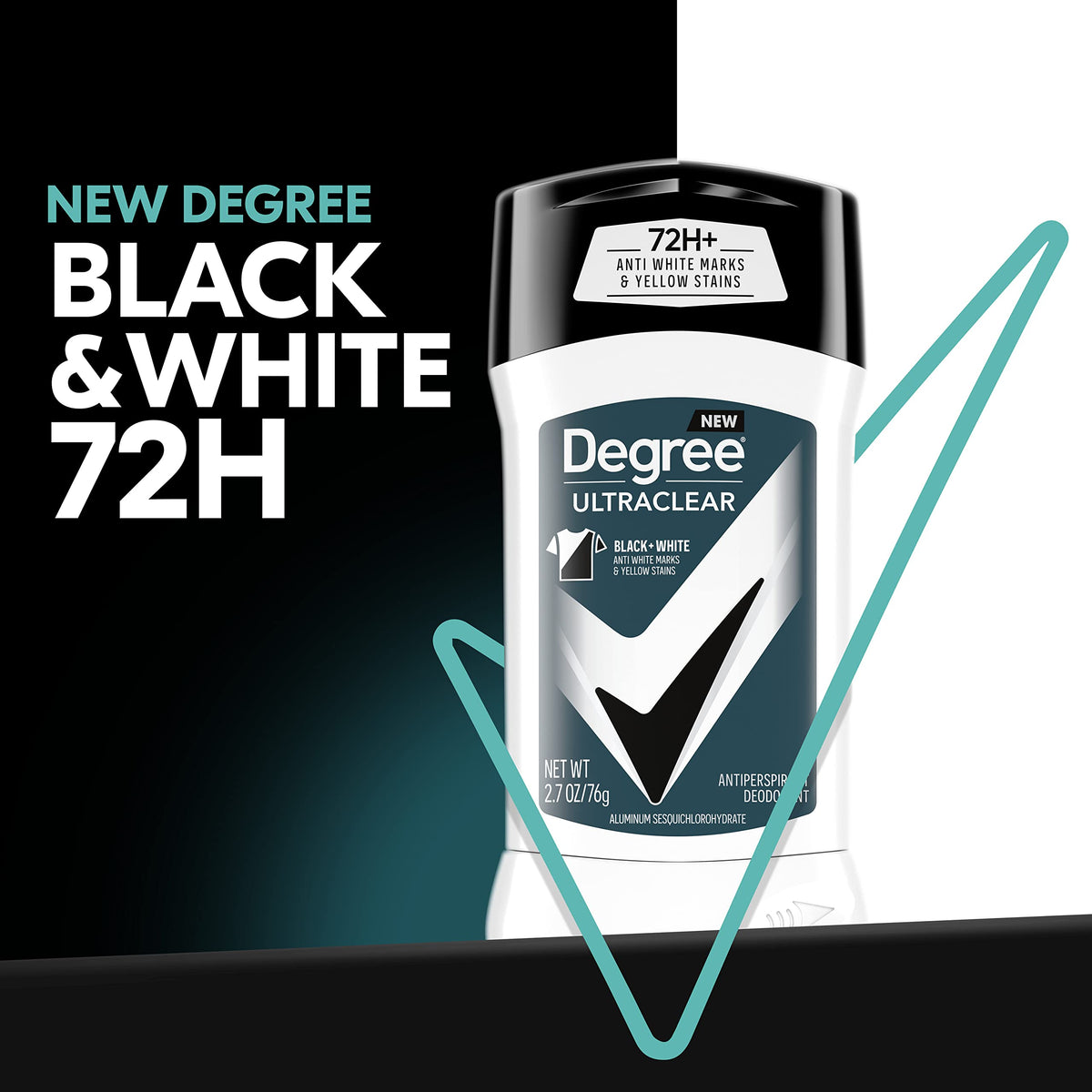 Degree UltraClear next to credit card for compact size and travel-ready benefit