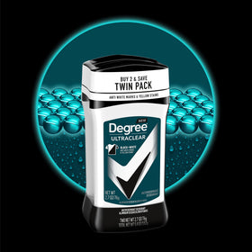 Degree UltraClear stick close-up showing smooth texture and easy glide benefit