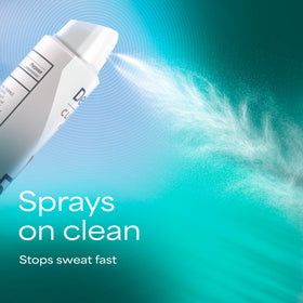 Degree underarm area with dry clothing showing protection against stains benefit