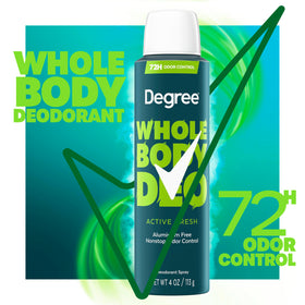Degree close-up label highlighting aluminum-free formula and confidence benefit