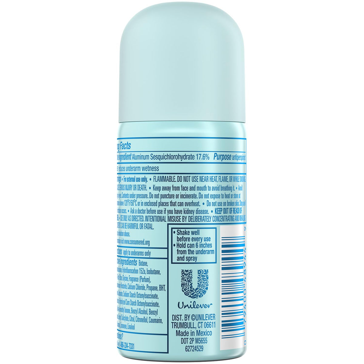 Degree Shower Clean can close-up highlighting brand and easy spray