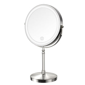 DEIOVWXS front view showing full 8-inch mirror and stable base for precise makeup